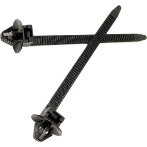 50pcs Black Clip Wire Retainer Push Mount Nylon Self Locking Car Clamps Tie Strap Wrap Zip Cable Fastening Binding