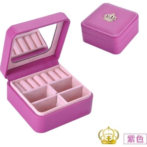 B Fashion Cosmetic Leather Jewelry Box Necklace Ring Storage Case Organizer Display for traveling