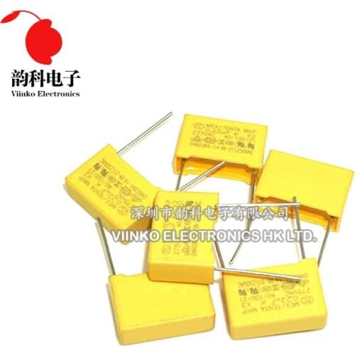 X2 Safety capacitor 275VAC 275V Pitch 7.5MM 10MM 15MM 22.5MM 27.5MM 0.01UF ~ 2.2UF Polypropylene film capacitor