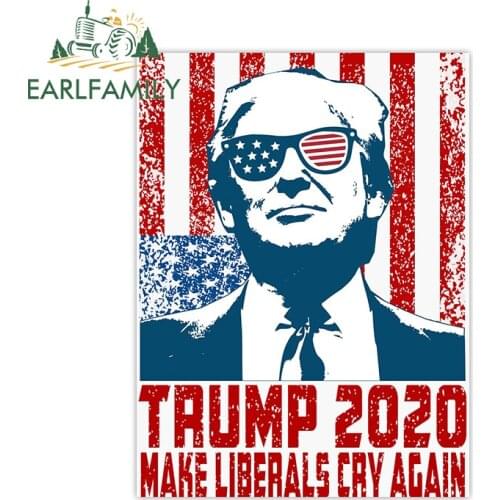 EARLFAMILY 13cm x 9.8cm for Trump Car Accessories Stickers DIY Motorcycle Decal Waterproof Decals for RV JDM ATV Scratch-proof
