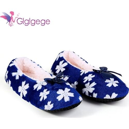 Gl Women Home Slippers For couple slippers Cute Flower Indoor Bedroom Female Shoes Winter Soft Bottom Flats Winter Slippers