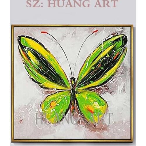 Hot Sale Home Decorative Hotel large mural Bynamic Animal butterfly Hand-made Wall Picture Canvas Oil Painting For Living Room