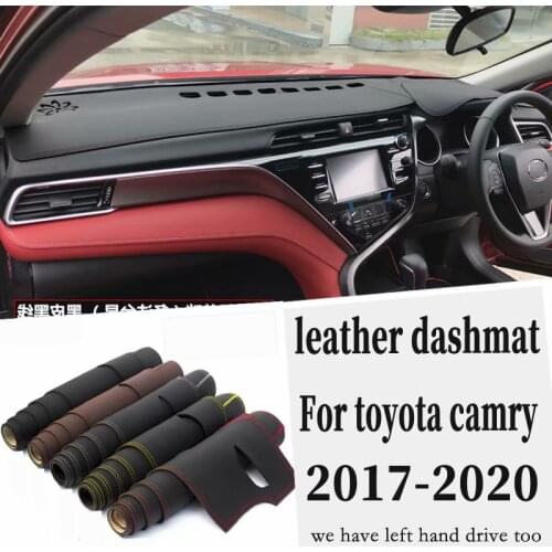 For Toyota camry 8th generation 2018 2019 Leather Dashmat Dashboard Cover Pad Dash Mat Carpet Car Styling Accessories custom
