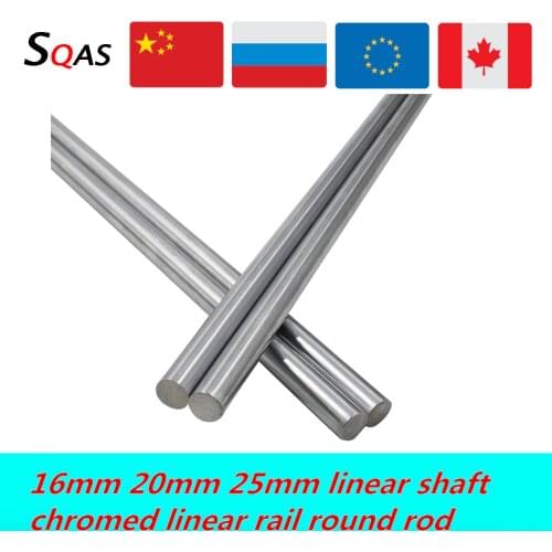 CNC linear shaft 2pcs rails diameter 16mm 20mm 25mm length 800-1600mm chromed linear rail round rod for 3d printer cnc machine