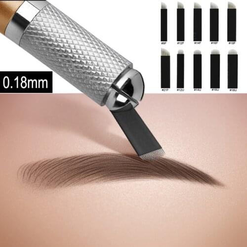 0.18mm Black Flex Microblading Needles Permanent Makeup machine pen Eyebrow Tattoo Blade For 3D Embroidery Manual Tattoo Pen