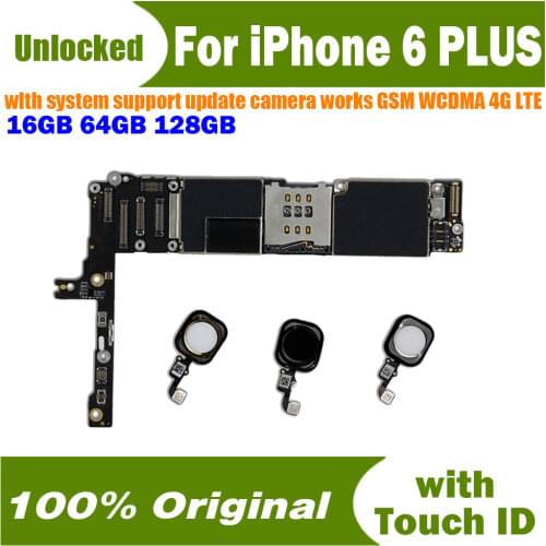 16-128GB for iphone 6 Plus Motherboard unlocked for iphone 6 + 5.5inch Logic boards without / with touch id mainboard