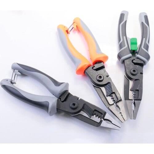 Multi-Function Wire Strippers Professional Crimping Tool Multi-Tool Wire Stripper Cutter Inner Lock Style/Gray Black/Orange Gray