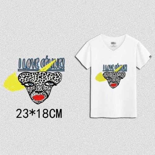 Fashion Animal Patches Hot Heat Transfer Letter Cloth Printing Sticker DIY Iron On Clothing Bag Shoes Customization Logo