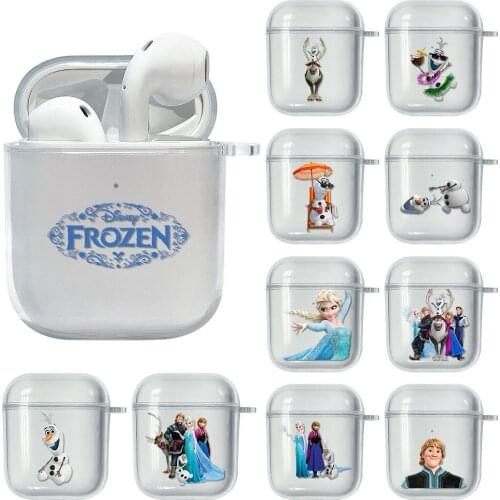 Disney Frozen Soft Case For Apple Airpods 2 Cover Earphone Case Clear TPU Capa Cute Headset Box For airpod 1
