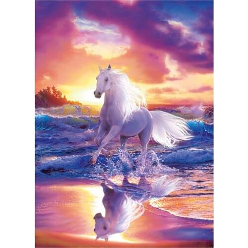 Dpsprue Full 5D DIY Square/Round Drill Diamond Painting "Animal Horse" Diamond Embroidery Cross Stitch 3D Decor Gift DF082