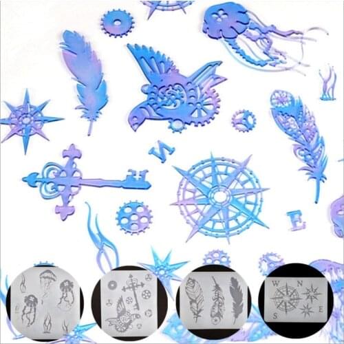 New Transparent Silicone Mould Resin Decorative Craft DIY Gear bird feather jellyfish compass Mold epoxy resin molds for jewelry