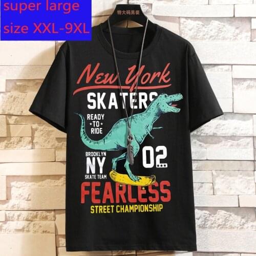 New Arrival Fashion Super Large Fashion Men Short Sleeve Casual O-neck Print Knitted T Shirt Plus Size 2XL3XL4XL5XL6XL7XL8XL9XL