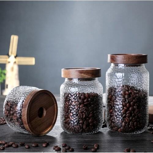 Food Container Bamboo Covered High Borosilicate Food Sealed Glass Tank Kitchen Miscellaneous Grain Storage Boxes