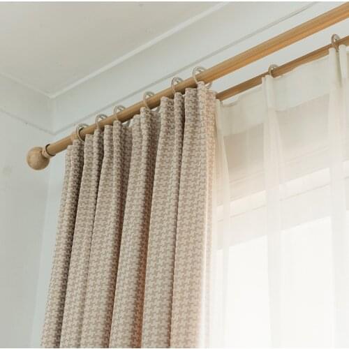 Simplicity Modern Simple Jacquard Houndstooth Geometric Pattern Cloth Curtains for Bedroom for Living Room