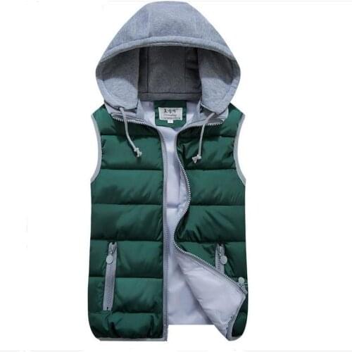 Womens cotton wool collar hooded down vest Hot high quality Brand New female winter warm Jacket Outerwear