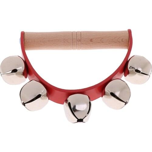 Hand Held Tambourine Metal Bell Drum Percussion Kids Baby KTV Play Music Toy Xmas Gift