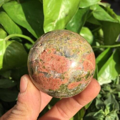 Natural gemstone balls Polished Unakite Crystal sphere for home decoration