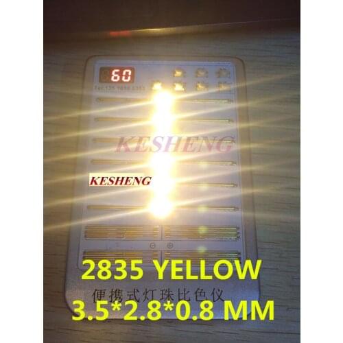 SMD LED 2835 Yellow 0.2W 2.0-2.6V 580-590NM PLCC-2 SMD/SMT 2V 3.5*2.8*0.8MM 60Ma 3528 2835 led 4000PCS
