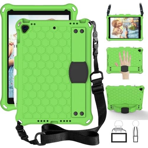 Honeycomb Kids Stand Case For IPad Pro 10.5 Air 3 Handle Cover For IPad 7th 10.2 2019 A2200 A2198 A2232 Case With Shoulder Strap