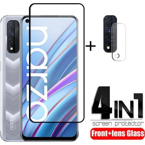 Full Cover Glass For Realme Narzo 4G Glass For OPPO Realme Narzo 30 4G Film Screen Protector For Realme Narzo 30 4G Lens Glass