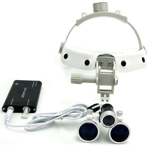 Dentist Dental Surgical Loupe Magnifier Adjustable Binocular Magnifier Loupe with LED Light Medical Surgical Loupe