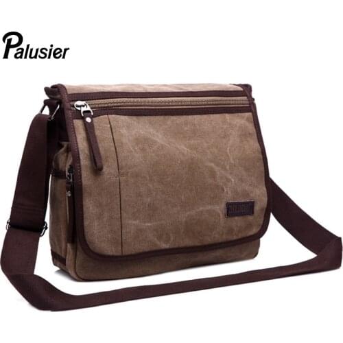 Men Stylish Canvas Messenger Bag Soft Postman Package Male Designer Cover Casual Style Crossbody Shoulder Bag