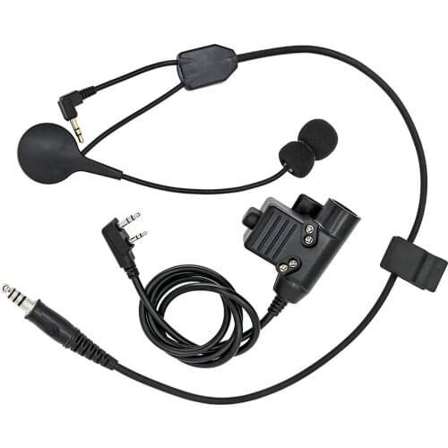 Tactical electronic headset Y-line microphone Kenwood PTT accessory kit, suitable for Howard Reiter impact headset