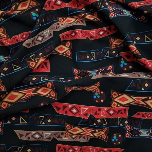 Ethnic Dress Chiffon Fabric Dropping Elastic Chiffon Stretchy Printed Breathable Skirt Shirt Fabric