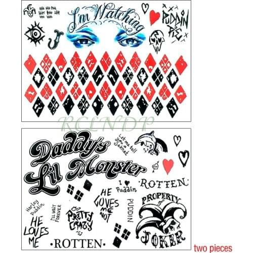 Waterproof Temporary Tattoo Sticker clown tatto flash tatoo fake for men girl women