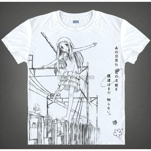 Japanese Anohana: The Flower We Saw That Day anime t-shirt Meiko Menma Honma cotton shirt Cosplay Costumes anime clothing