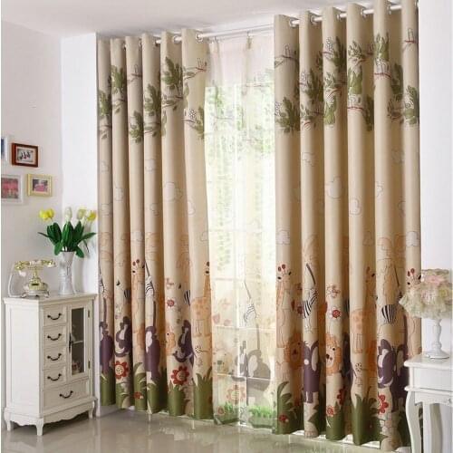 Floral printed curtain for kids room / Children Cartoon Curtains+ Sheer 100% Blackout Curtains Panel /Drapes Window Treatment