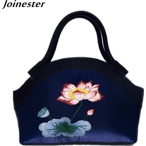 Women Ethnic Embroidery Cotton Handbags Chinese Style Versatile Shoulder Bag for Ladies Vintage Messenger Bags Party Tote