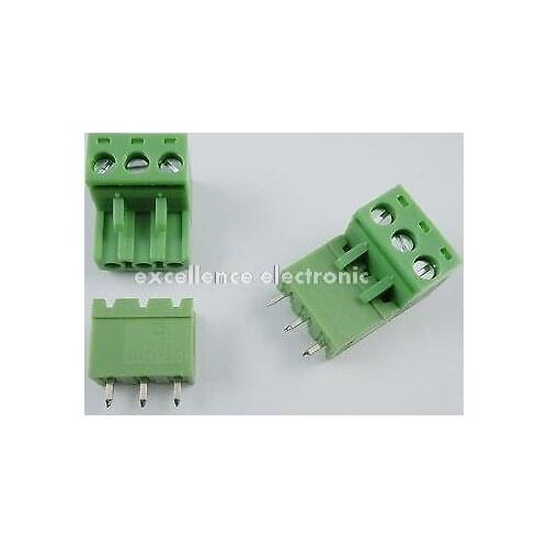 100 Pcs 5.08mm Pitch 3 pin 3 way Screw Pluggable Terminal Block Plug Connector L