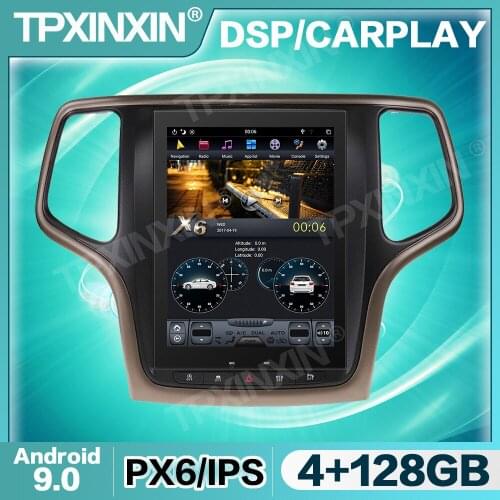 128GB Tesla IPS Touch Screen For Jeep Cherokee 2014 - 2018 Android 9.0 Car Radio Multimedia Video DVD Player Navigation GPS 2din