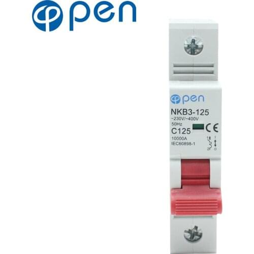 1P 125A 10kA breaking capacity MCB min circuit breaker over load /short circuit protection 17mm Din Rail