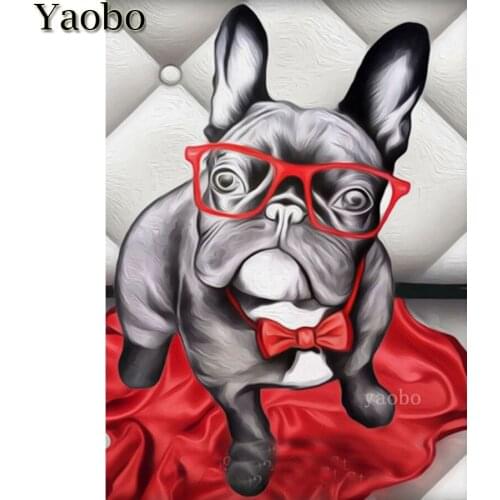 5D DIY Diamond Painting cross stitch full square round drill French bulldog pet dog diamond embroidery diamond mosaic Decoration