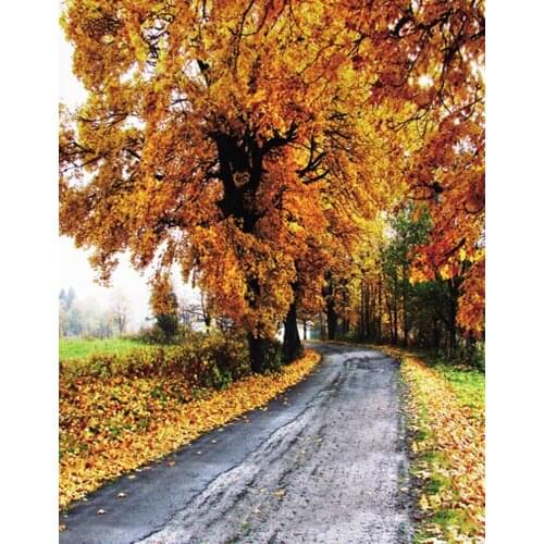 5x7ft Autumn Fall Yellow Tree Leaves Photography Backdrops Photo Props Studio Background
