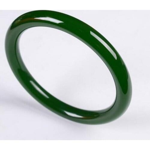 Genuine Xinjiang Hetian jade bracelet fine strip green girl round jade bracelet free shipping