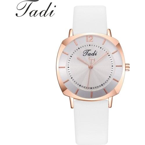 Tadi Brand Women Simple Square Wristwatches Casual Ladies Leather Quartz Sports Watches Reloj Mujer For Gift Clock