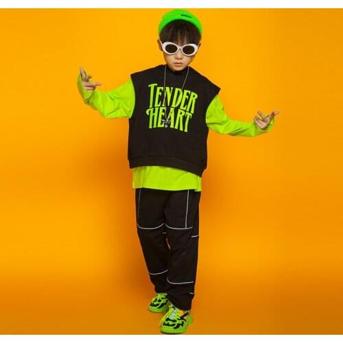 Children Streetwear Hip Hop Hoodie Kids Boy Girl Sportwear Fashion Stage Show Dance Clothing Pullover Hooded Sweatshirt