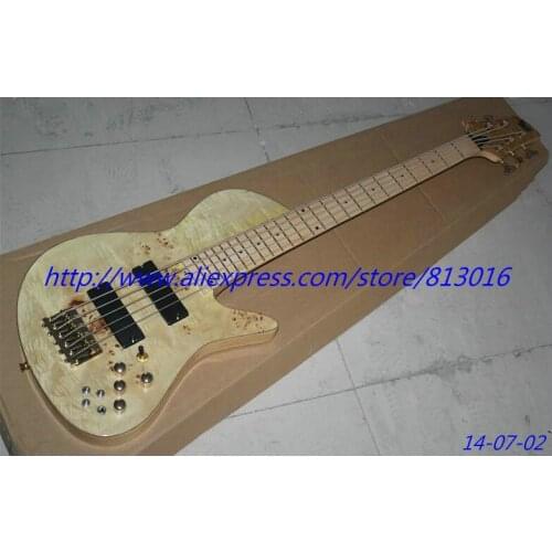 High Quality Factory Customized Electric Bass with natural Color Body and 2 Pickups and Can be Changed