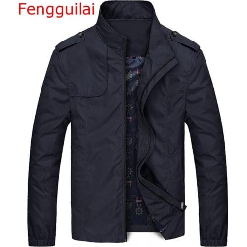 Fengguilai Mens Brand Clothing 2019 Autumn Jackets Winter Mens Coats Slim Trench Male Windbreaker Casual Outerwear 4XL