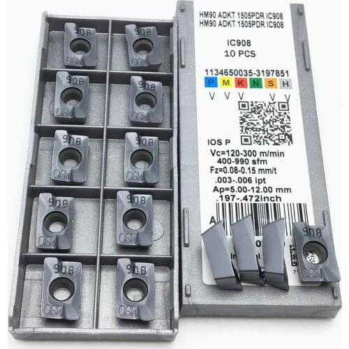 HM90 ADKT1505PDR IC908 CNC carbide milling insert turning tool high quality milling cutter CNC tool ADKT 1505