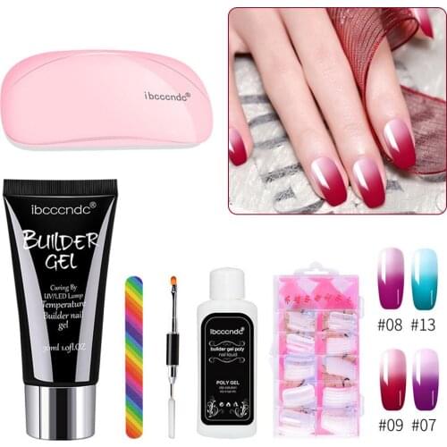 Temperature Change 2 Color Change UV Gel Lacquer Gel Nail Polish Manicure Thermo Gel Nail Art Mood Change Hybrid Varnish set