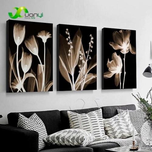 3 Panels Canvas Flower Painting Home Decoration Living Room Flower Painting For Wall Art Picture Poster And Prints Unframed