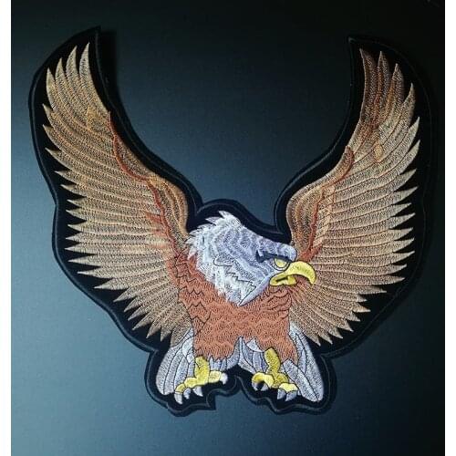 PGY Leather Embroidered Biker Patches For Jeans Men Jacket Clothing Eagle Animal Punk Style Patch Stickers On Motorcycle Parches