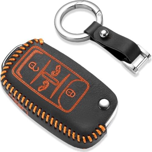 Luckeasy leather key cover for volkswagen sharan 2018 Multivan 2012-2019 Caravelle 2016 vw Car Key bag/case wallet holder 2-dz4