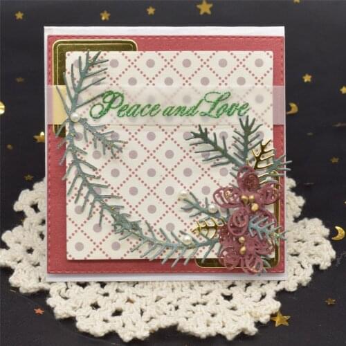 Leaves Flowers Cutting Dies Winter Festival Card Background Metal Stencil for DIY Scrapbooking Craft Paper Embossing Dies