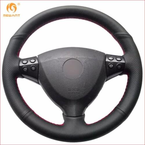 MEWANT Black Genuine Leather Car Steering Wheel Cover for Mercedes Benz A-Class A160 A180 2004-2012 Interior Accessories Parts