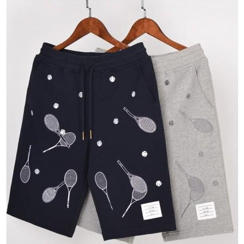 2021 Fashion TB THOM Brand Casual Shorts Men Women Summer Cotton Sports Trousers Tennis Tacket Embroidery Jogger Track Shorts